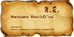 Mantuano Ruszlána névjegykártya